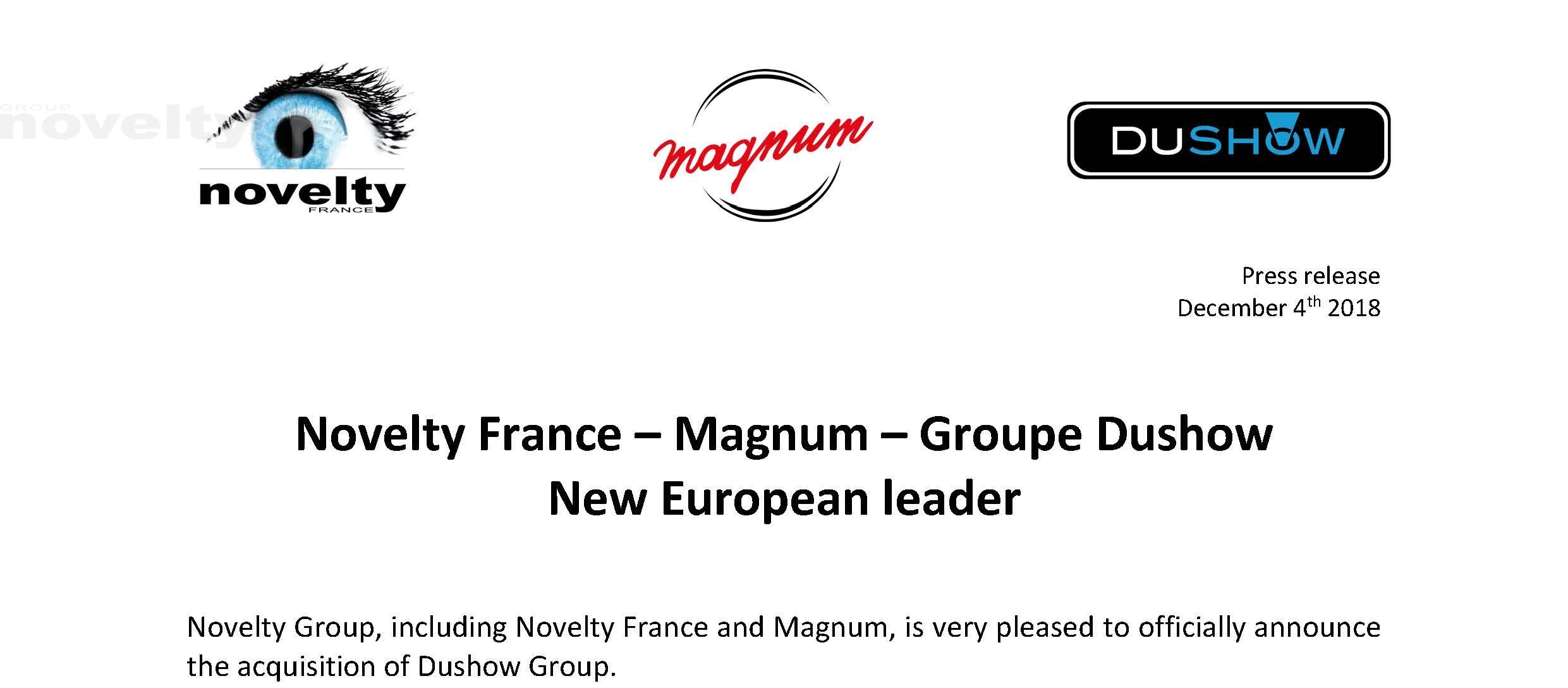 Visuel Novelty France - Magnum - Groupe Dushow | New European leader 